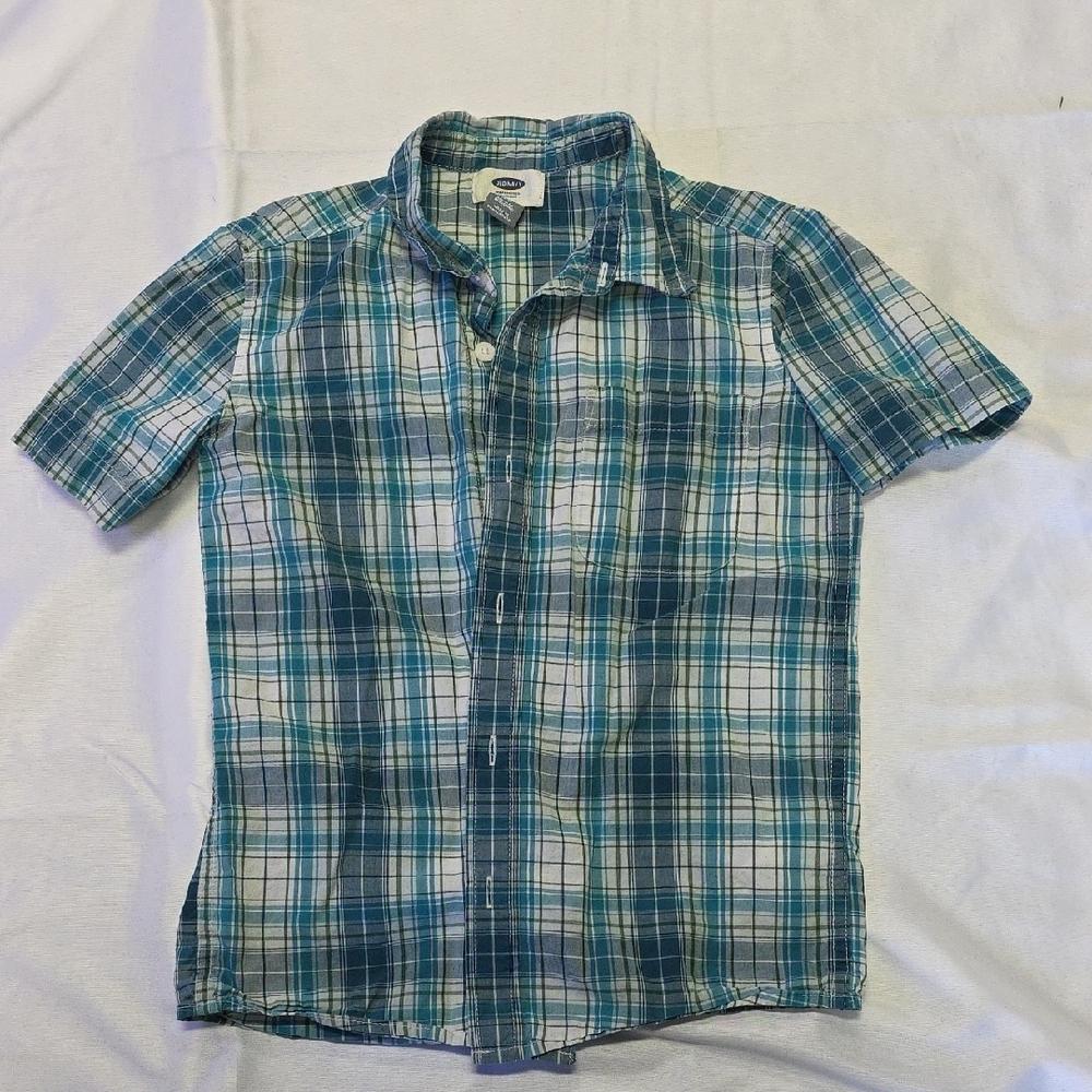 Plaid Blue and Green Kid's Shirt
